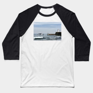 Tour boat returning from the Farne Islands to harbour, Northumberland, UK Baseball T-Shirt